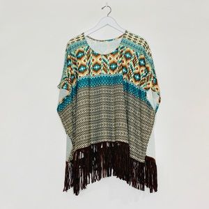 Roper Boho Fringed Pancho Sz XS/S